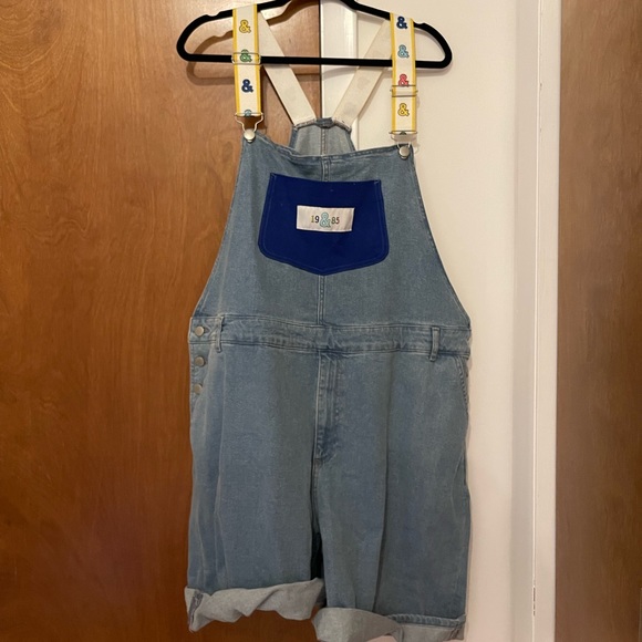 ASOS Design x glass& PLUS overalls in color block - Picture 1 of 1